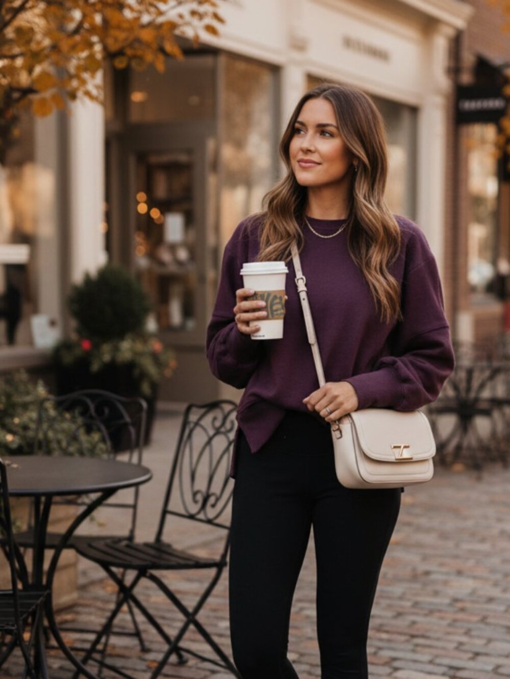 Zella Wind Down Terry Crewneck Sweatshirt Medium Purple Oversized Athleisure NWT